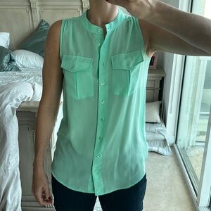 J. Crew size 0 mint sleeveless button down work top